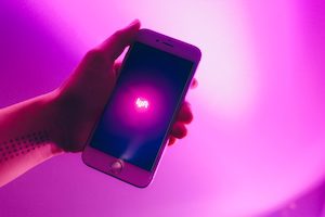 Lyft App opened in cellphone
